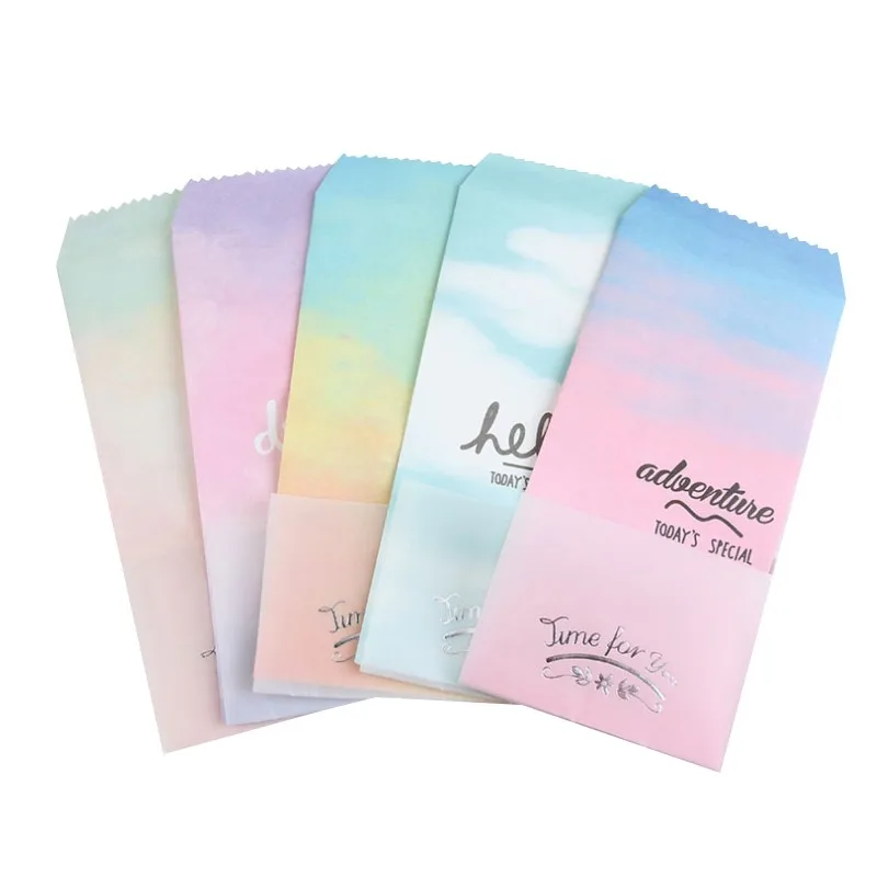 

10pcs Per Lot Letter Paper Envelope Gift Greeting Card Dressing Fresh Student Office Supplies Blue Cloud Gift invitation