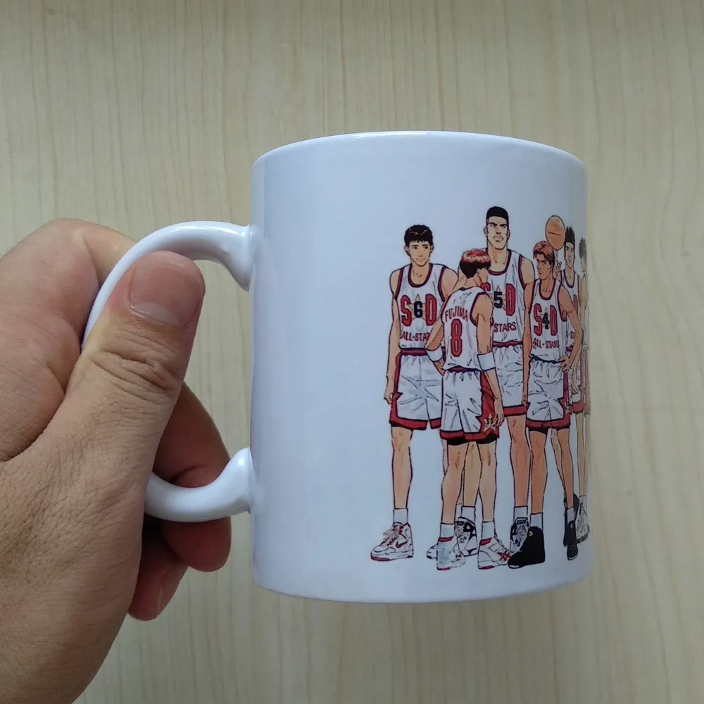 Кофейные чашки воды молоко кружки с мультяшным SLAM Данк цифры печать в качестве
