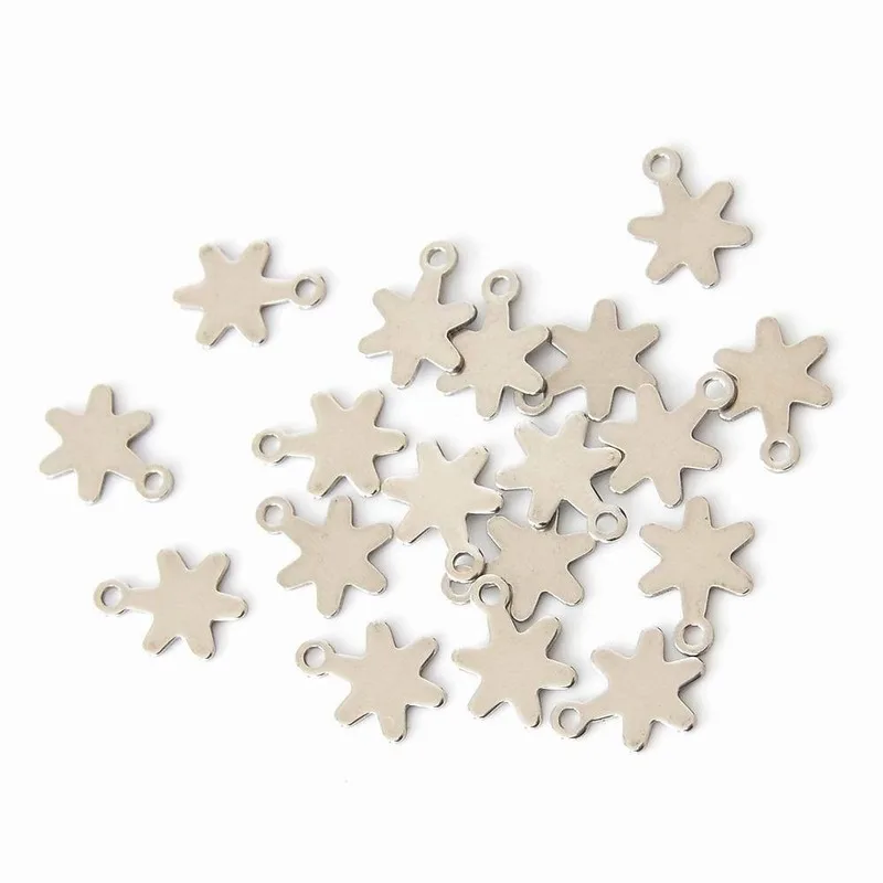 

Stainless Steel Simple Flower Charm 10*15mm Small PendantDIY Jewelry Accessories Wholesale 100pcs