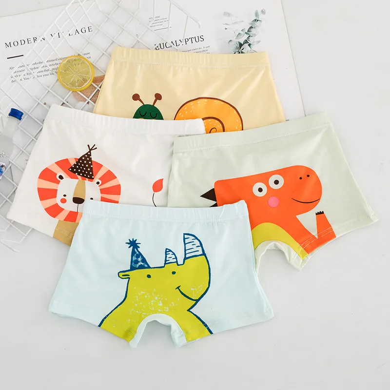 

Panties for Little Girls 4pcs / Lot Boys Underpants Cartoon Cute Animals Soft Cotton Children Underwear Kids Panties Boxers
