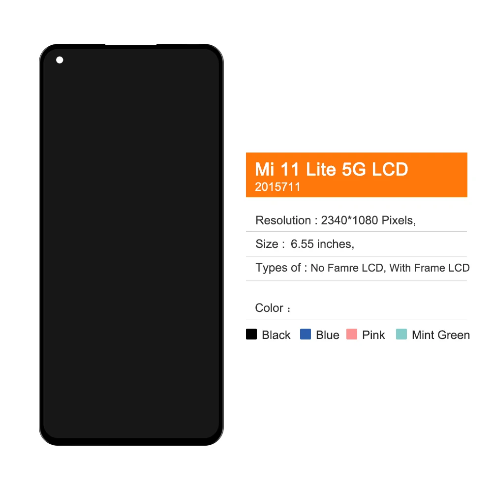 100% Оригинальный 6 55 ''дисплей для Xiaomi Mi 11 Lite M2101K9AG ЖК-дисплей с сенсорным