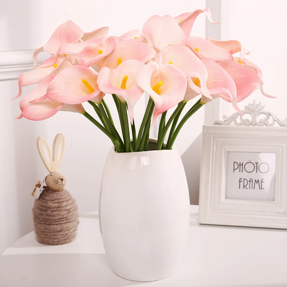 10Pcs Artificial Flowers Calla Lily New Year's Decor Dried Flower Home Christmas Wedding Decoration For Living Room Vase | Дом и сад