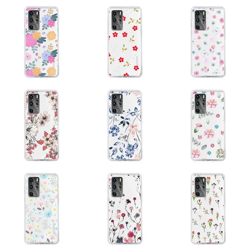 

fashion flower beautiful Phone Case For Huawei P40 P30 P20 Mate Honor 10i 30 20 i 10 40 8x 9x Pro Lite Transparent Cover