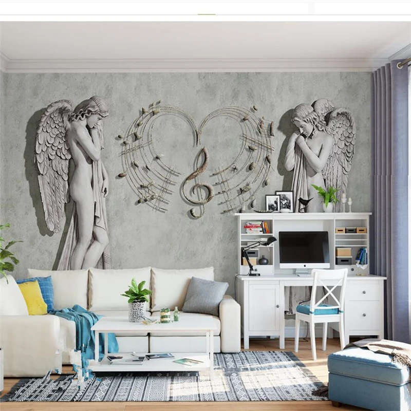 

mural papel de parede para quarto Custom wallpaper European angel TV background wall wallpapers for living room behang