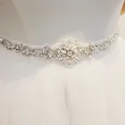 SLBRIDAL Свадебные аксессуары жемчужный свадебный пояс атласные Стразы вечернее платье для выпускного вечера пояс для невесты ленточный пояс для подружек невесты для женщин