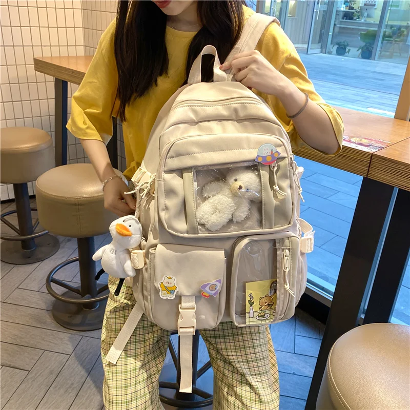 

Cute Women Large Capacity Backpack Waterproof Nylon Female Schoolbag College Lady Laptop Backpacks Kawaii Girl Travel Book Bags