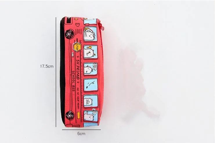 1 шт. Lytwtw's Kawaii Cute Bus Pen холщовый чехол для карандашей школьные стационарные инструменты для получения Косметики Косметический Чехол