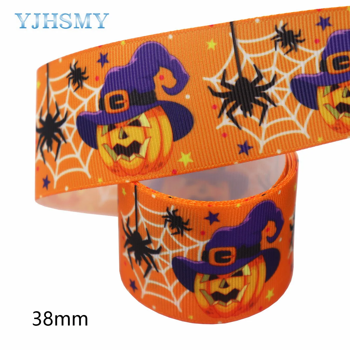 5 yards Halloween pumpkin Ribbon Printed Grosgrain Ribbons 1-1/2'' DIY Handmade Party Decoration Gift Packaging images - 6