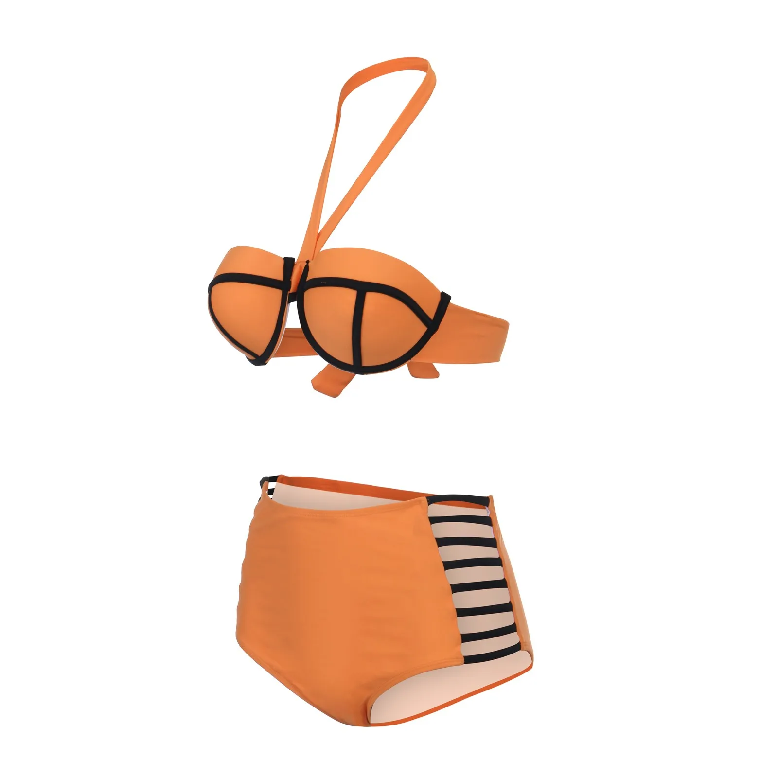 

Bikinis Women Bandage Swimsuit Bikini 2021 Sexy Push Up Halter Swimwear High Waist Bathing Suit Halter Bikinis Suit Swim Biquini