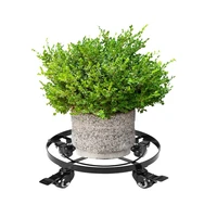 iron round flower plant pot tray 4 wheels heavy planter flowers pot mover trolley plate stand holder home garden tools