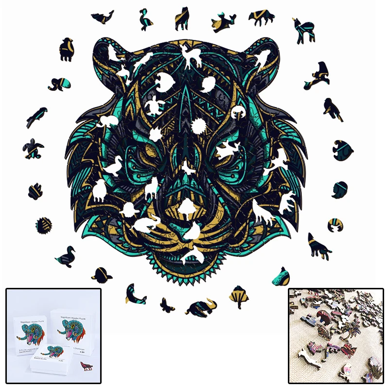 Деревянный пазл пазлы сделай сам игра с животными для детей и взрослых