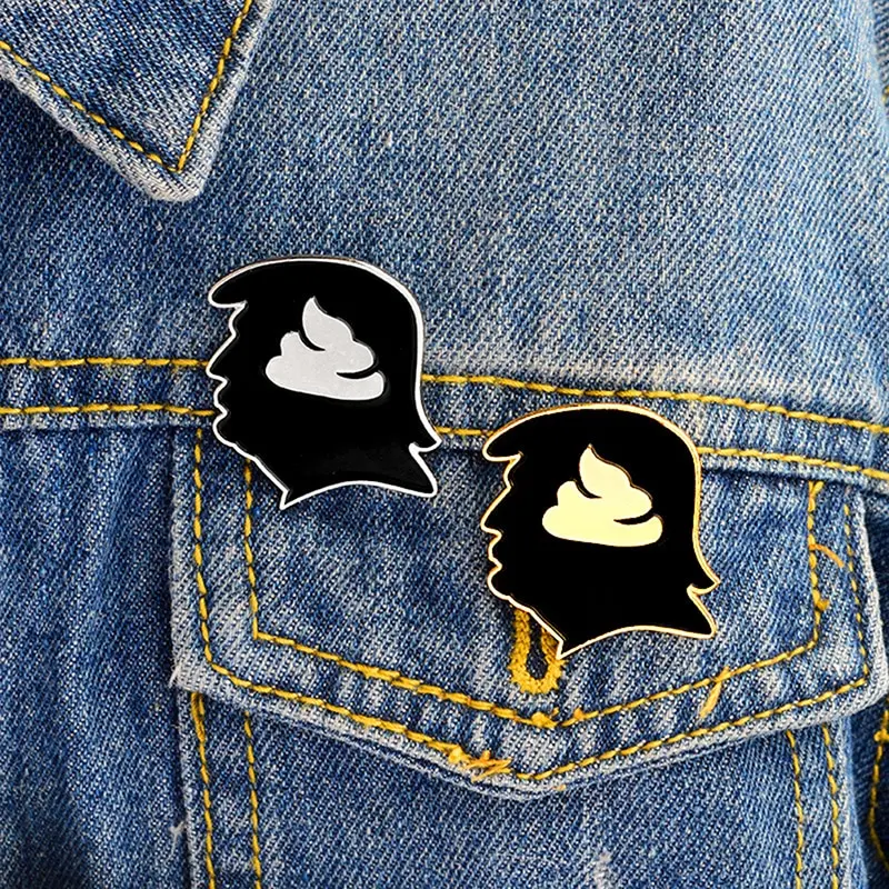 Trump shithad Pin значки на лацкан с Твердой эмалью Броши забавные булавки кожаные