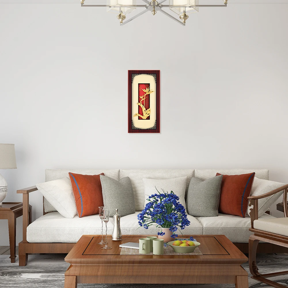 Fengshui золотые картины растений 3D китайская живопись 24 к Золотая Фольга Картина