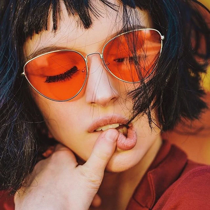 Очки солнцезащитные женские в металлической оправе роскошные брендовые