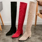Сапоги до бедра, женские зимние модные новые сапоги выше колена 2021, женская обувь, пикантные сапоги на высоком каблуке, Красные Теплые черные сапоги
