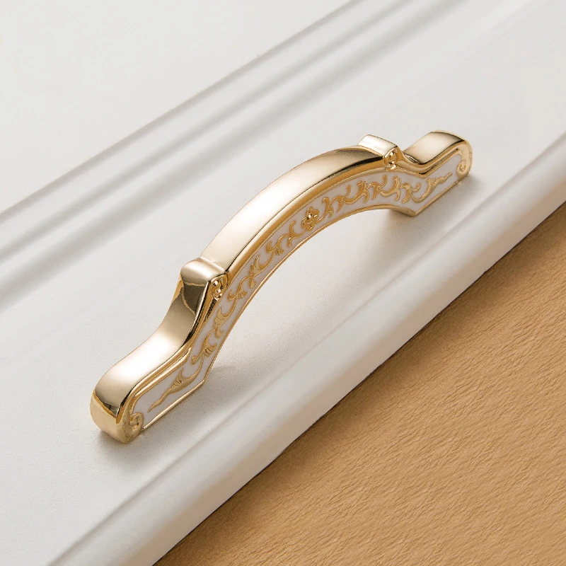 Мебельные ручки белая и золотая для шкафа элегантные выдвижные европейские
