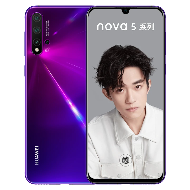DHL Быстрая HuaWei Nova 5 Pro мобильный телефон Kirin 980 Android 9,0 6,3" ips 2340X1080 8 Гб ram 256 ГБ rom МП NFC