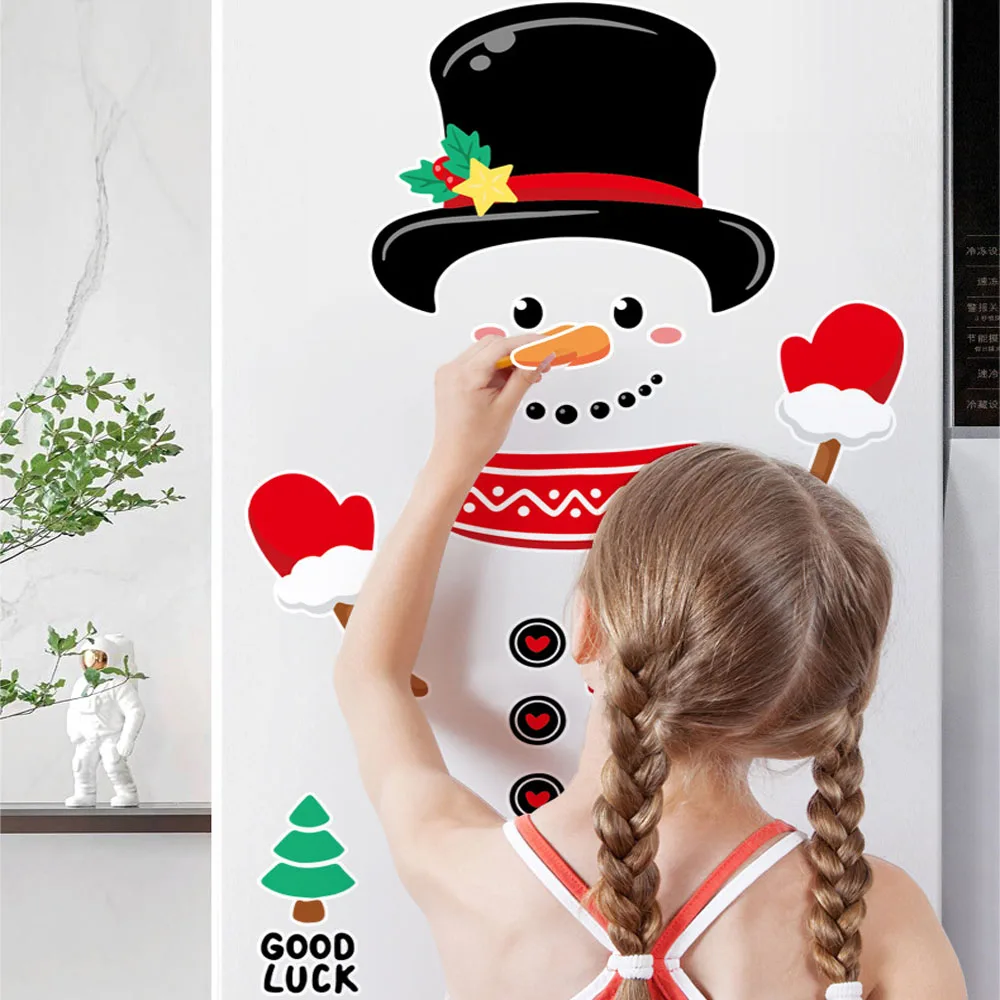 

Tofok Christmas Decorations Creative Cartoon Refrigerator Stickers Santa Snowman Refrigerator Stickers Cute Magnetic Stickers