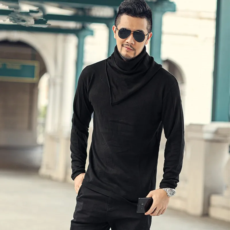 

Men England Style Pullover Sweaters Turtleneck Full Sleeve Casual Knitting Tops 2021 Street Solid Color Slim Warm Sweater Male