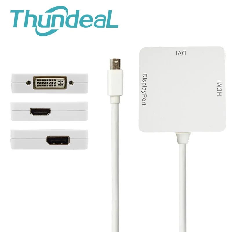 Cable Adapter 3 in 1 DVI/VGA Mini Display Port Male to HDMI Female DVI VGA for MacBook TV Projector Converter | Компьютеры и офис