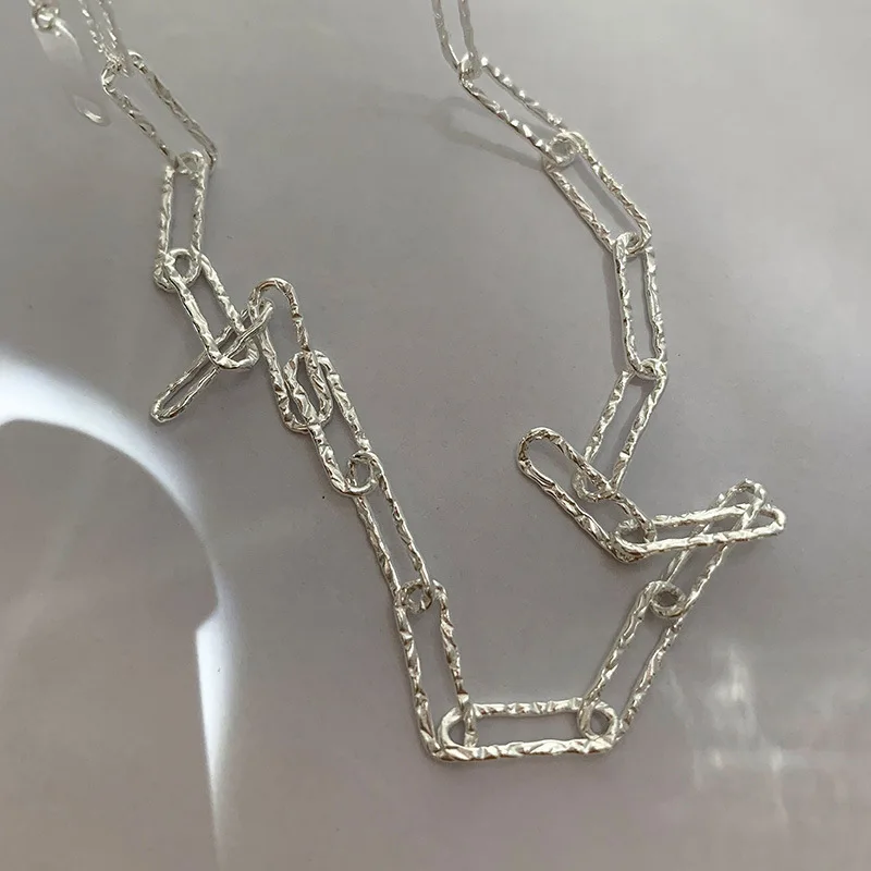 

MEYRROYU 925 Sterling Silver Women's Necklace Korean Fashion Design Geometric Necklace Jewelry Accessories 2021 New