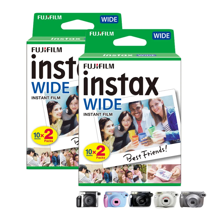 Подлинная Fujifilm Instax Wide фильм монохромный/белый/Радуга для Fuji мгновенный Polaroid Instax широкоугольный фотоаппарат 300/200/210/100/500AF