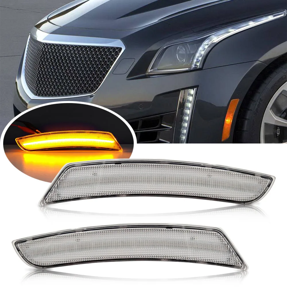 LED Side Marker Lamp For Chevrolet Camaro 2016-, For Cadillac ATS 2015 2016 2017 2018- CTS 16-up Replace OEM Sidemarker Lamps