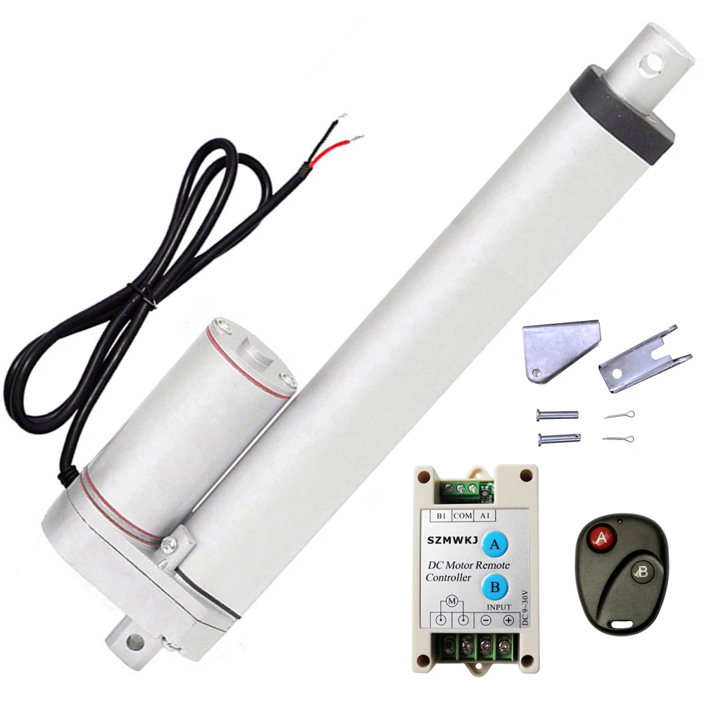 14mm/s Speed 250mm 10&quot Stroke Heavy Duty Linear Actuator &ampBrackets&ampWireless Remote 1000N 220 Pound Max Lift IP65 DC 12V Motor |