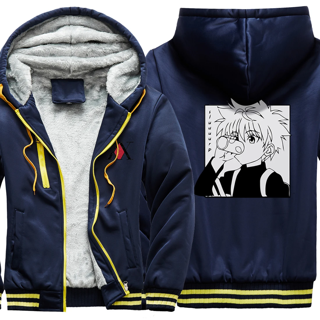 Новое поступление мужские утепленные куртки реглан HUNTERXHUNTER с принтом одежда