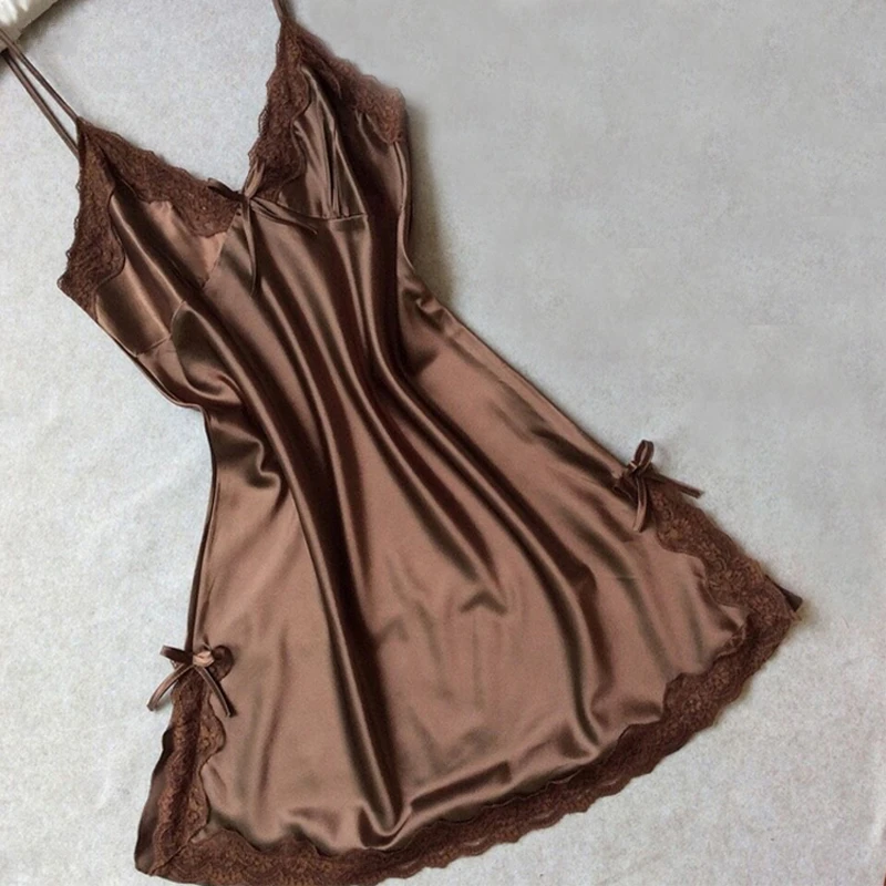 Атласный свитер с небрежным v образным вырезом Slippin nighties летняя ночная рубашка