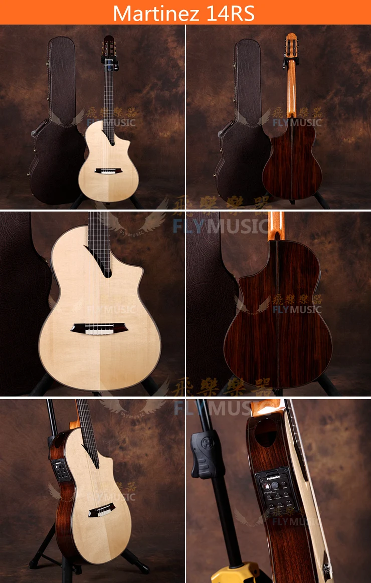 Martinez MSCC-14RS/MS/OV профессиональная сценическая Классическая гитара с fishman 301 EQ, Классическая электрогитара