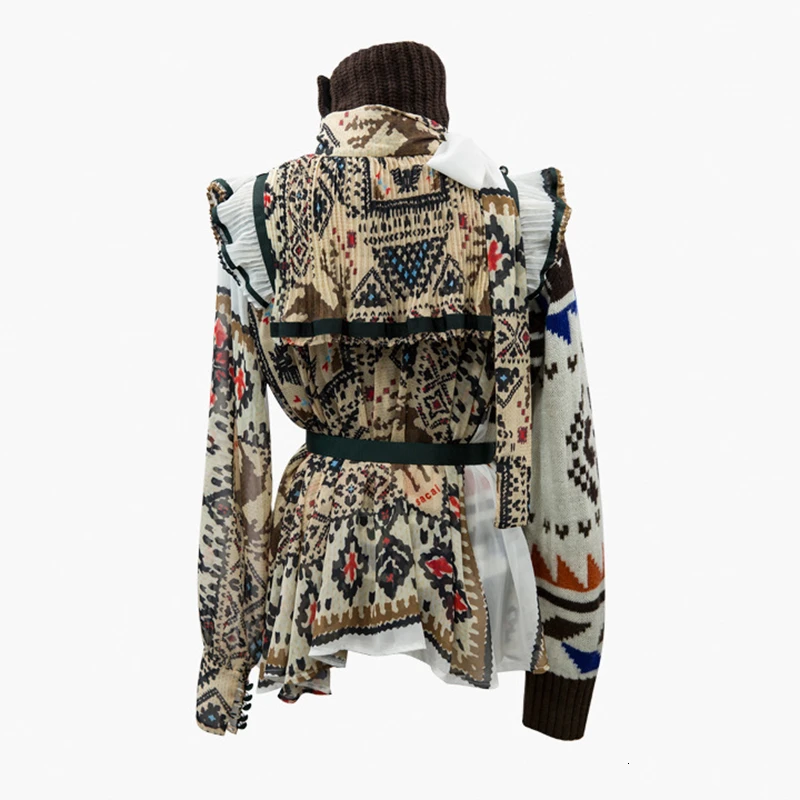 Женский Асимметричный свитер TWOTWINSTYLE асимметричный с длинным рукавом высокой