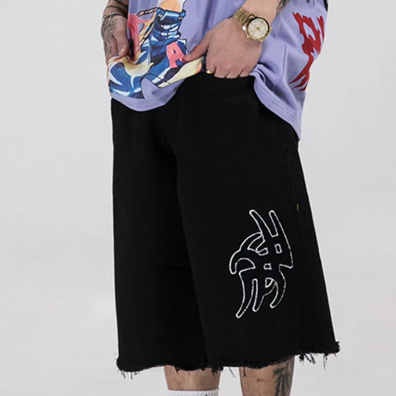 Шорты IEFB мужские с вышивкой повседневные штаны до колена буквенным принтом