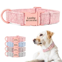 dog puppy collar custom nylon dog collar engraved name personalized pet collars adjustable for small medium large dog cat