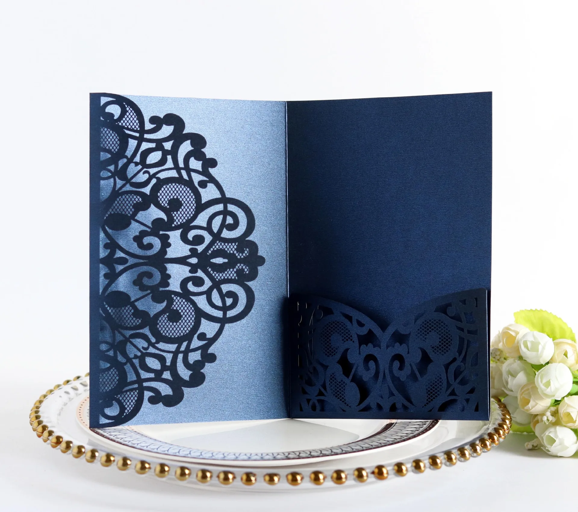 10pcs Elegant Laser Cut Wedding Invitations Card Customize Greeting Business With RSVP Cards Birthday Party Favor Supplies | Дом и сад