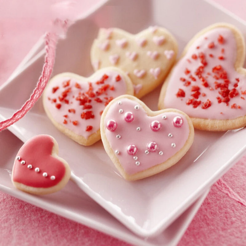 Рождество Кухня любящее сердце формы алюминиевого сплава для выпечки печенья Форма пуддинга пресс форм Fondant