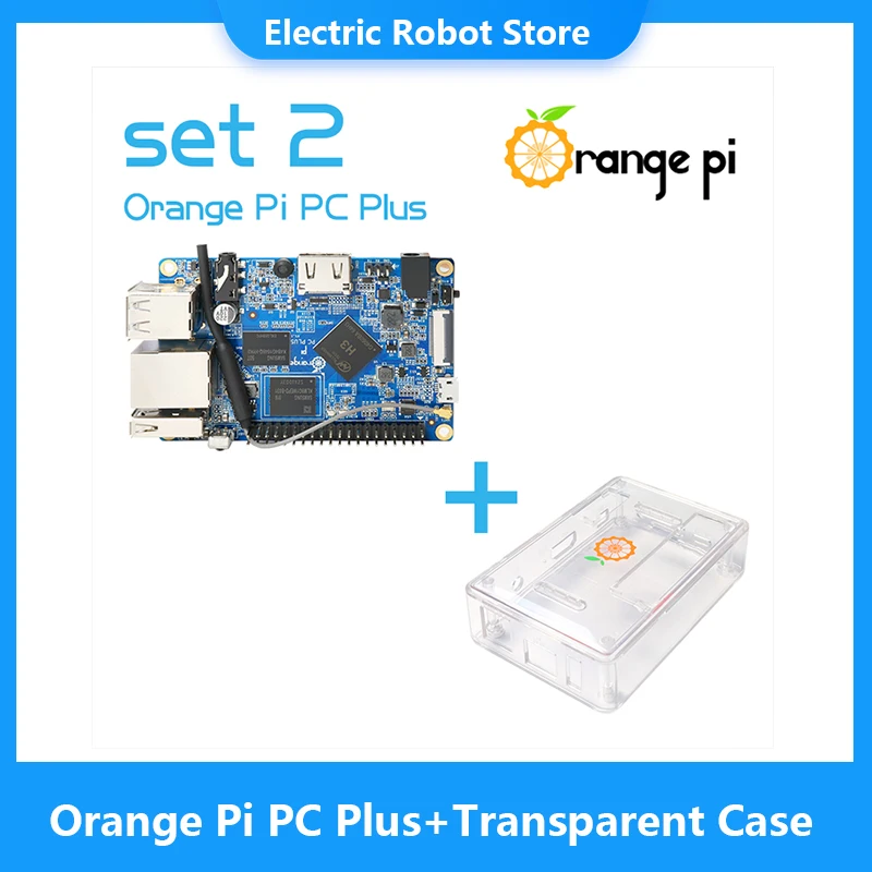 Orange Pi PC Plus+Transparent ABS Case, Run Android 4.4, Ubuntu, Debian Image