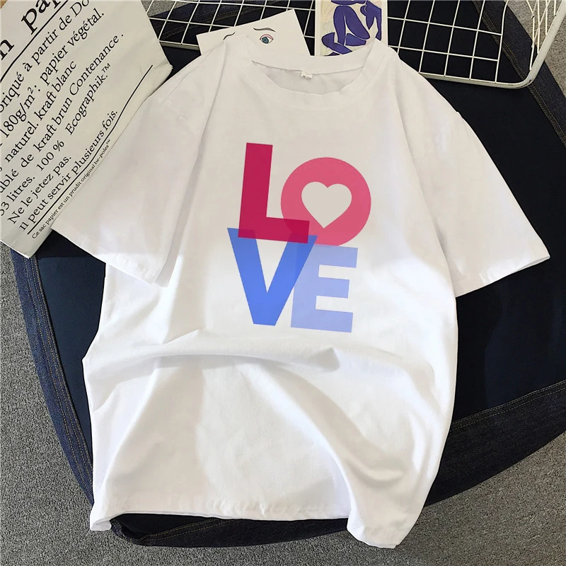 

Women summer clothing LOVE the letter Women t-shirt Girl top female t-shirt fashionable Harajuku graphic t-shirt