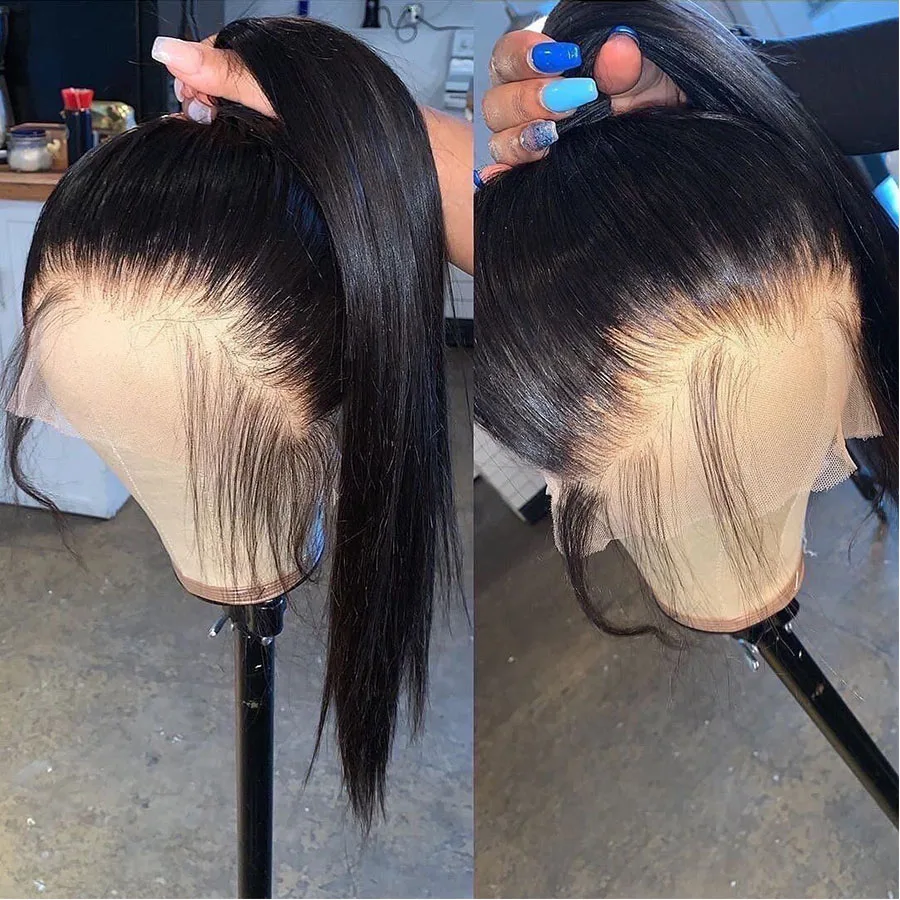 Парик с фронтальным шнурком на 360 градусов прямые человеческие волосы парики для