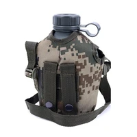 1l outdoor collapsible bottle military hiking water bottle leaf proof sports canteen with cover cycling tour water kettle