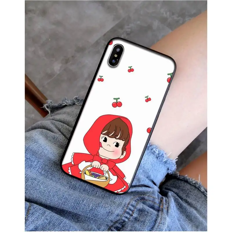 

Babaite Fujiya Milky Peko chan Silicone Black Phone Case for iphone 11 Pro Max X XS MAX 6 6s 7 8 plus 5 5S 5SE XR SE2020