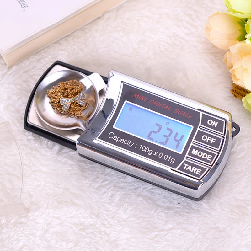 (Без батареи) Портативные мини-весы для ювелирных изделий с золотым порошком