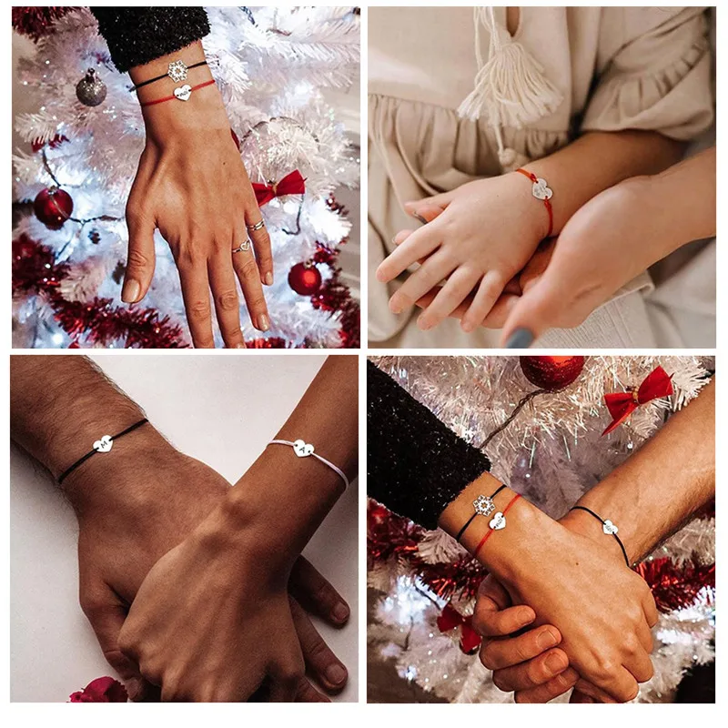 Романтический серебряный браслет с персонализированным сердцем для женщин и