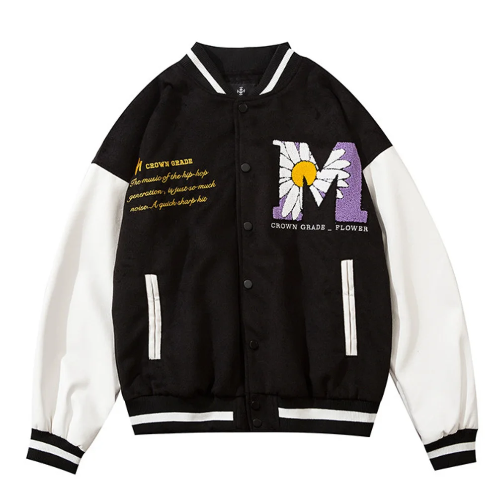 

Letter Embroid Patchwork Men Women Varsity Jacket Fashion College Jacket Unisex Baseball Jacket 2021 Winter Outfits Coats