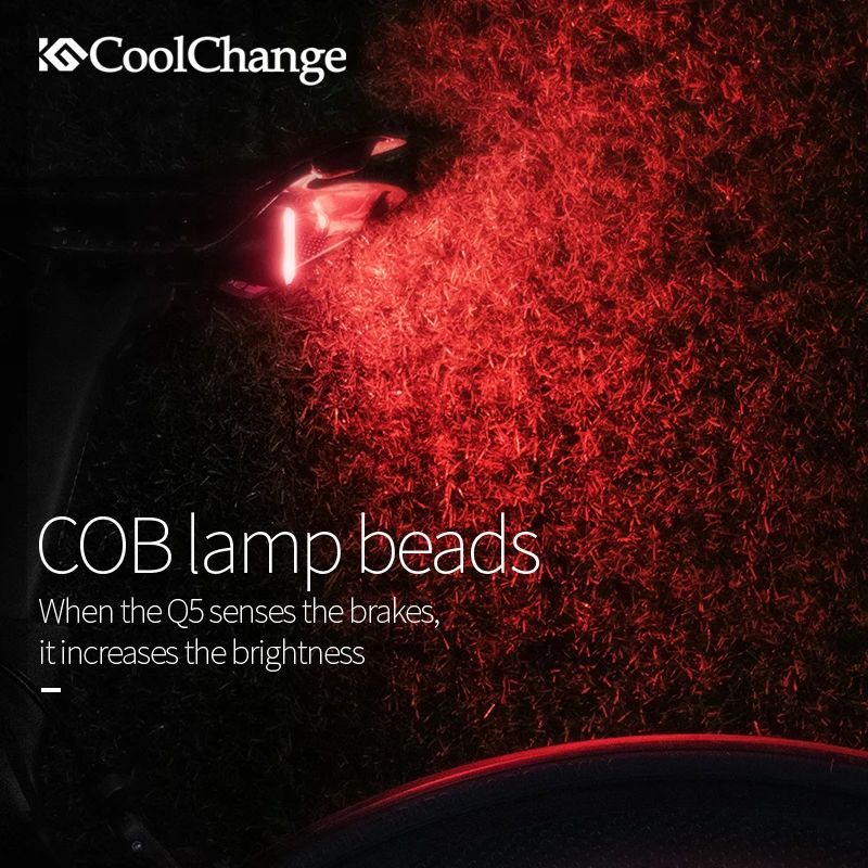 Велосипесветильник смарт-фонарь CoolChange с датчиком торможения IPx6