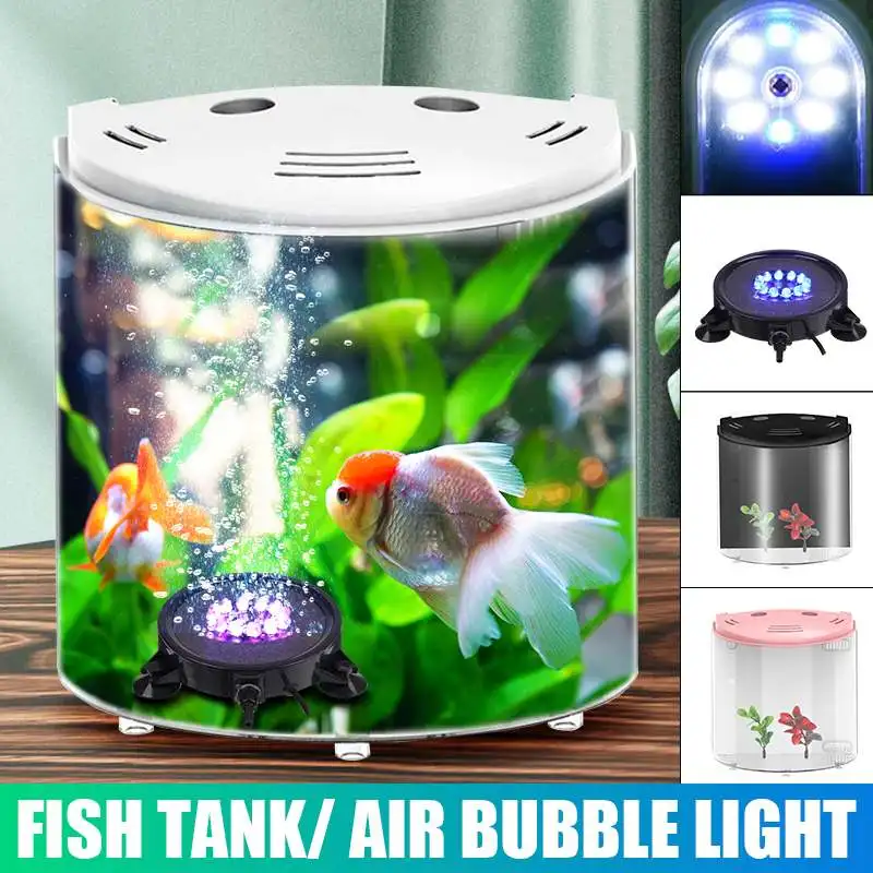 

5L мини-аквариум для рыб с водяного фильтра тихий воздушный насос светодиодный экологии Портативный Usb нано-Настольный аквариум для рыбок Зо...