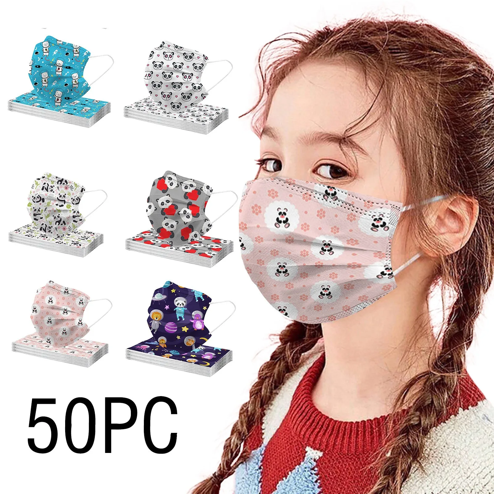 

50 шт., Одноразовые 3-слойные Маски Для косплея