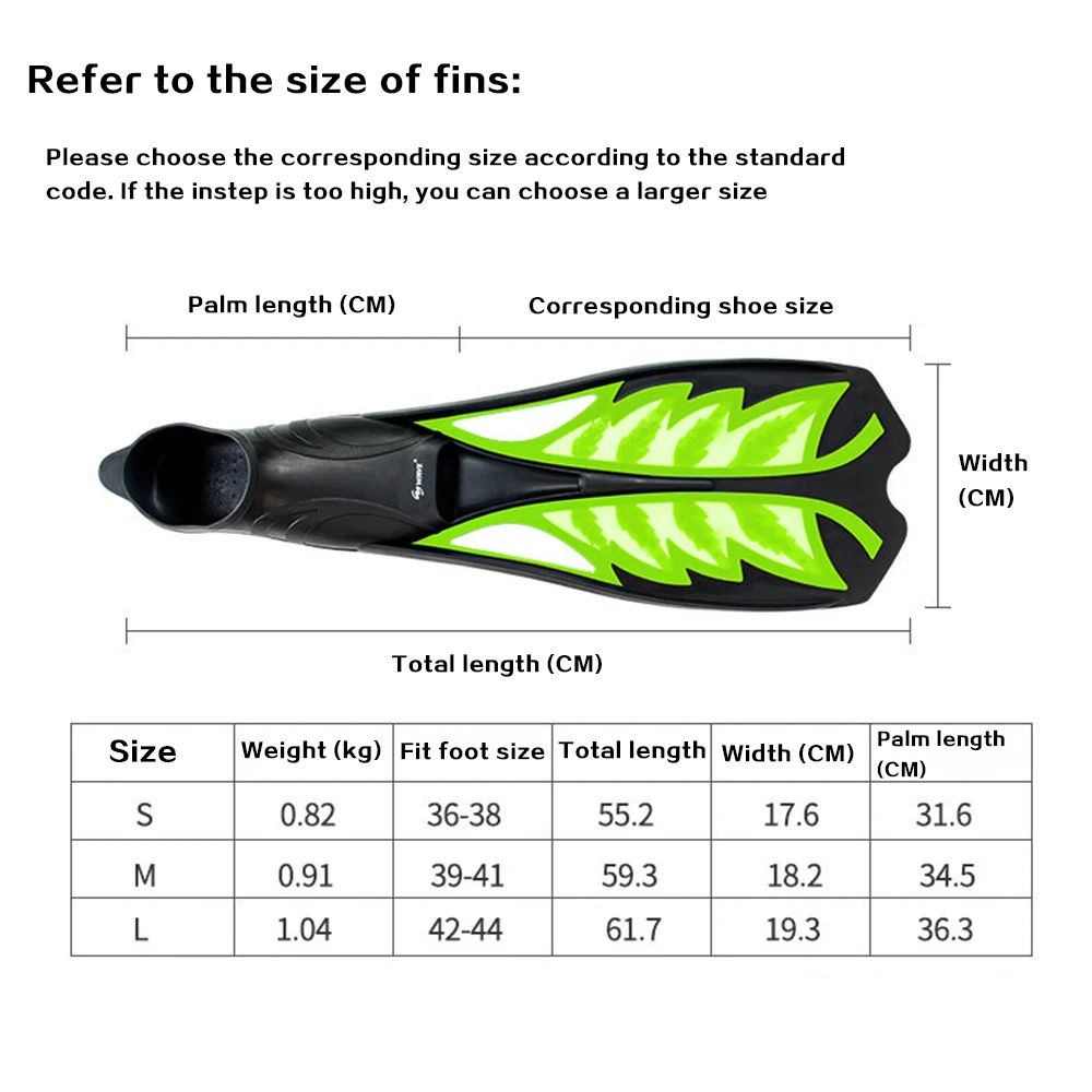 

2021 new style male and female color fins professional training swimming diving non-slip fins high toughness soft diving fins