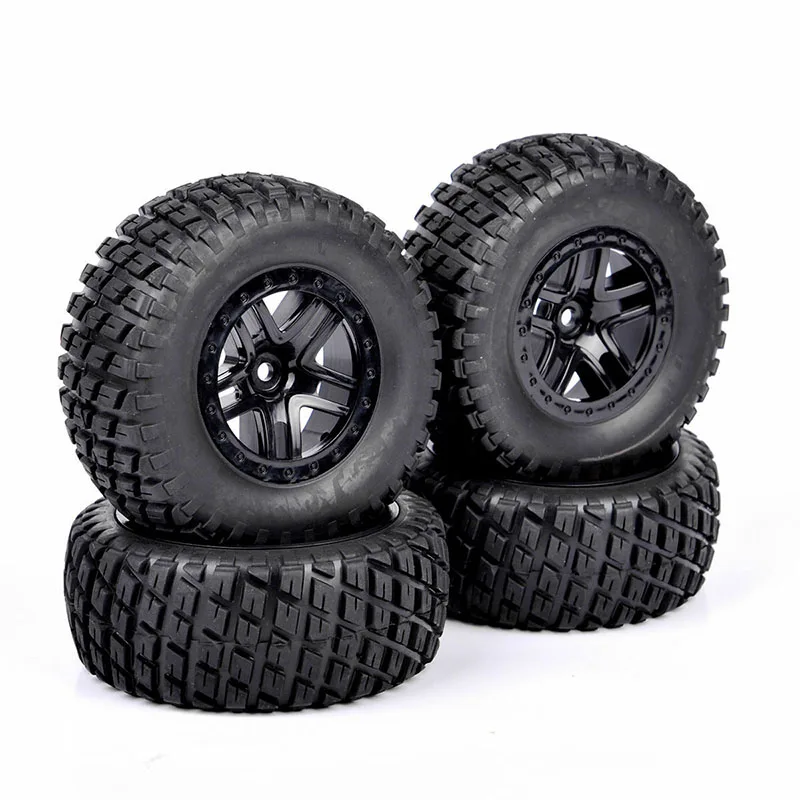 

In Stock 4Pcs/SET 1:10 Short Course Truck Tires Wheels Model 29001+29504 12mm Hex For TRAXXAS SLASH HPI RC Car