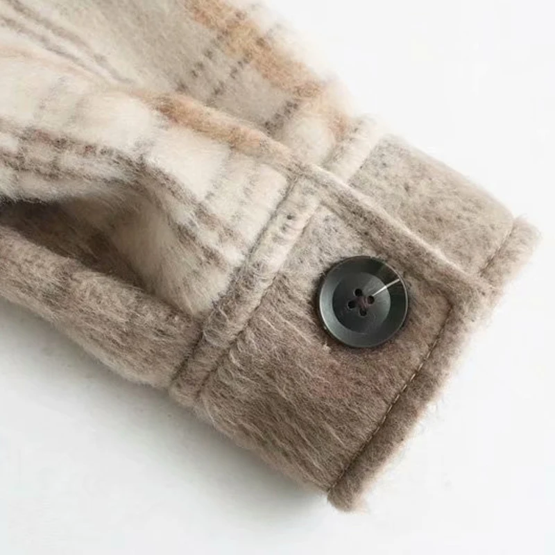 Женская винтажная клетчатая модная куртка повседневная однобортная jaqueta feminina